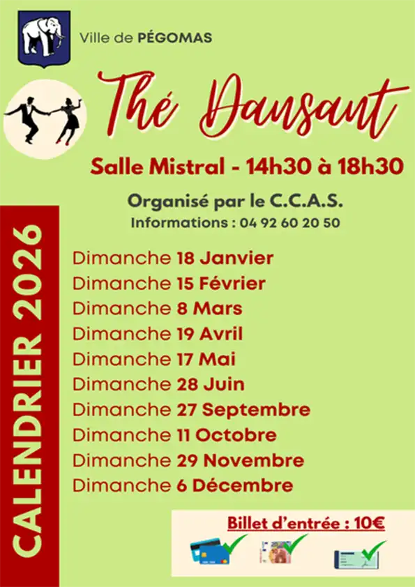 Thé dansant à Pégomas le 11/10/2026