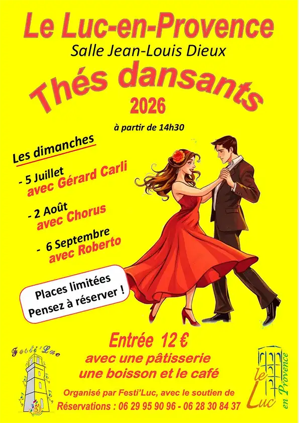 Thé dansant à Le Luc le 06/09/2026