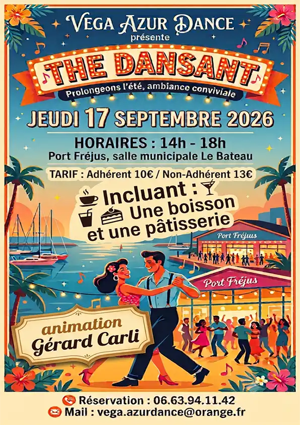Thé dansant à Frejus le 17/09/2026